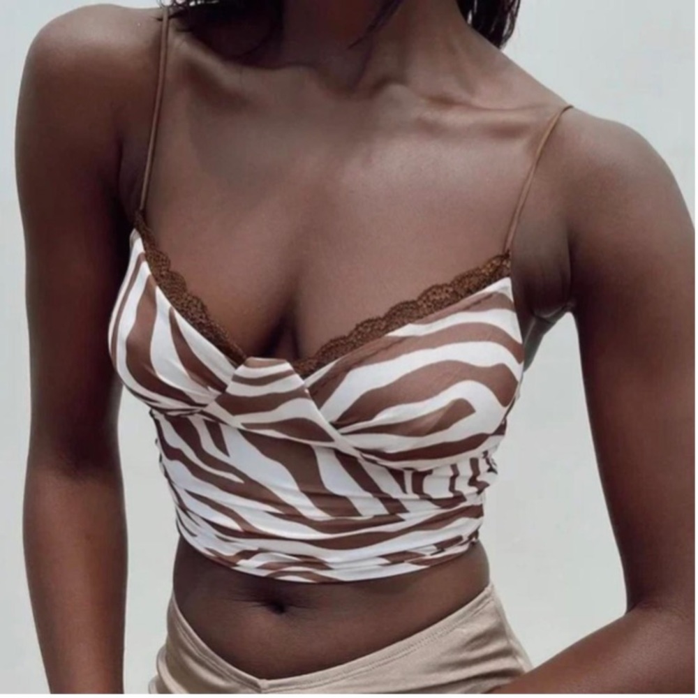 Princess Polly Brown Zebra Tank | size US4